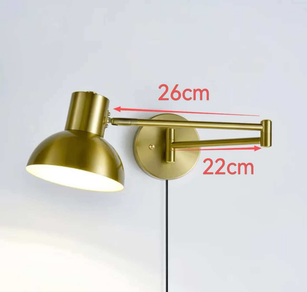 Adjustable Arm Plug In Wall Lamp