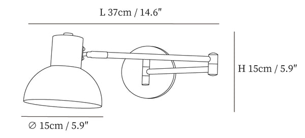 Adjustable Arm Plug In Wall Lamp