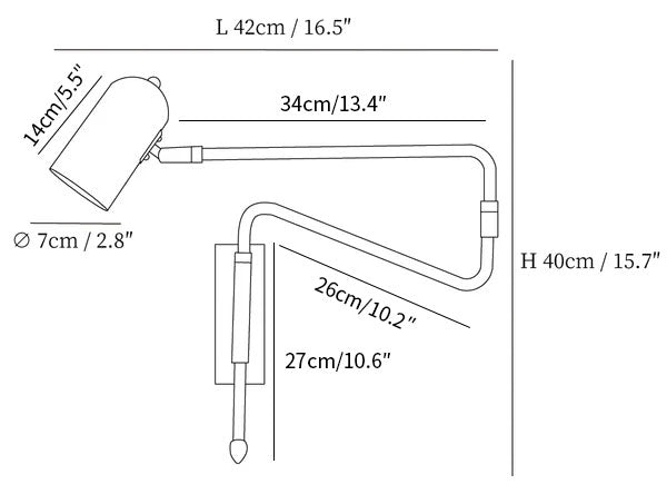 Adjustable Arm Reading Wall Lamp