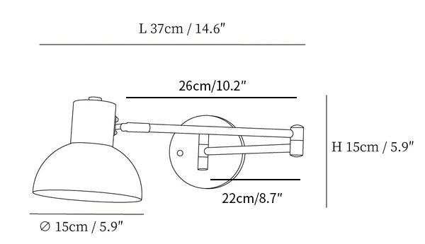 Adjustable Arm Reading Wall Lamp