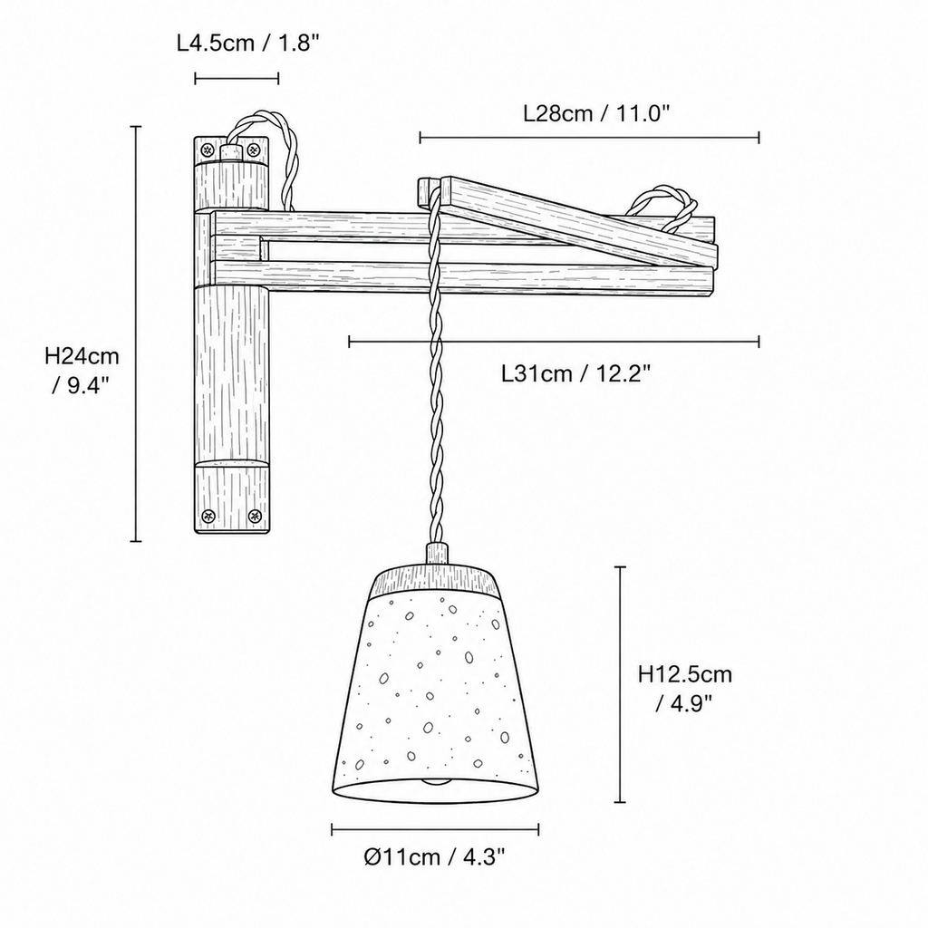 Adjustable Travertine Dome Wall Sconce