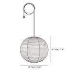 Japanese Paper Pendant Swag Light (black plug wire)