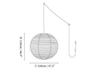 Kozo Paper Globe Swag Pendant (white plug wire)