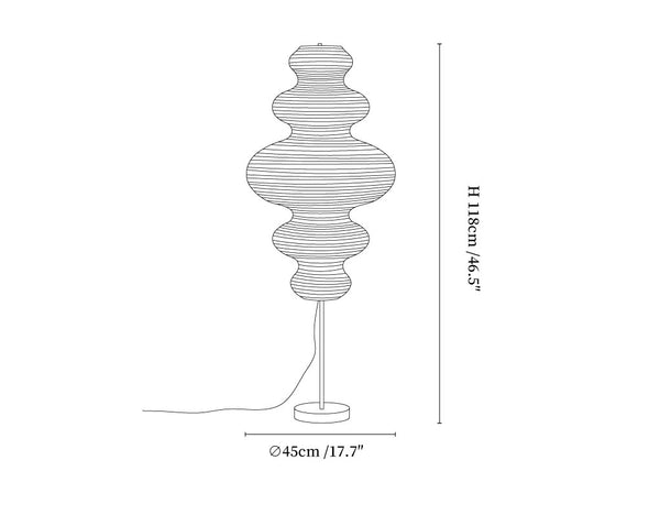 Chigiri Paper Tower Floor Lamp