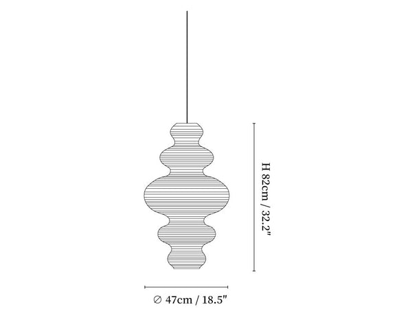 Kozo Paper Metal Pendant Lamp
