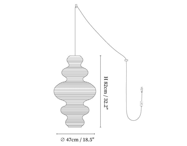 Kozo Paper Tower Swag Pendant