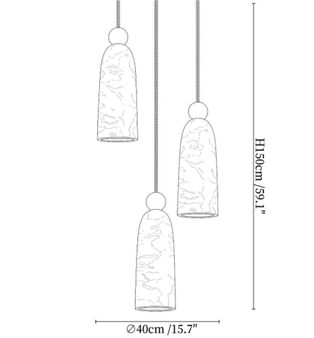 Alabaster Bell Cluster Pendant Lamp
