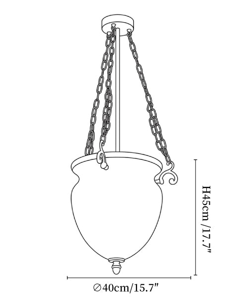 Alabaster Chain Urn Pendant Light