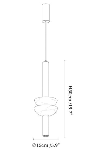 Alabaster Column Pendant Lamp