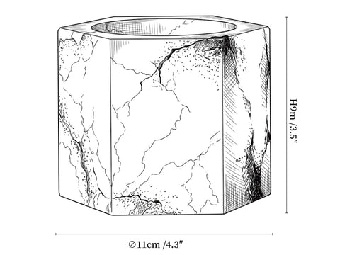 Alabaster Cube Candle Holder
