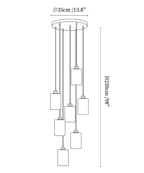 Alabaster Cylinder Cluster Chandelier