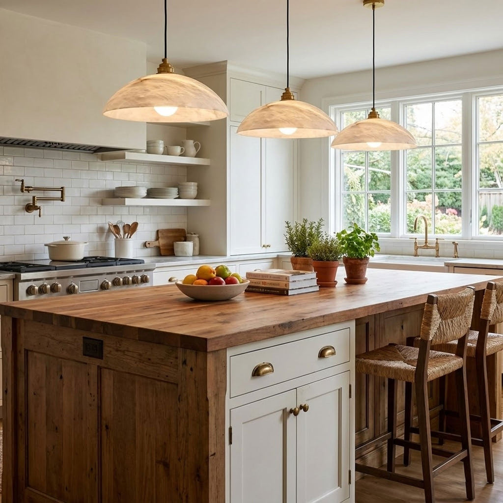 Alabaster Dome Pendant Lamp
