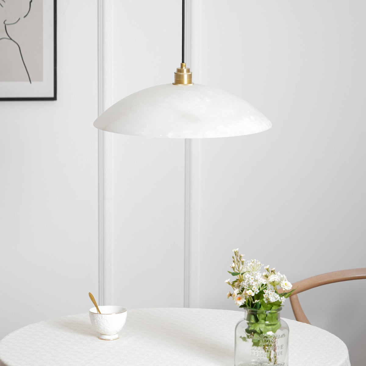 Alabaster Dome Swag Pendant Lamp