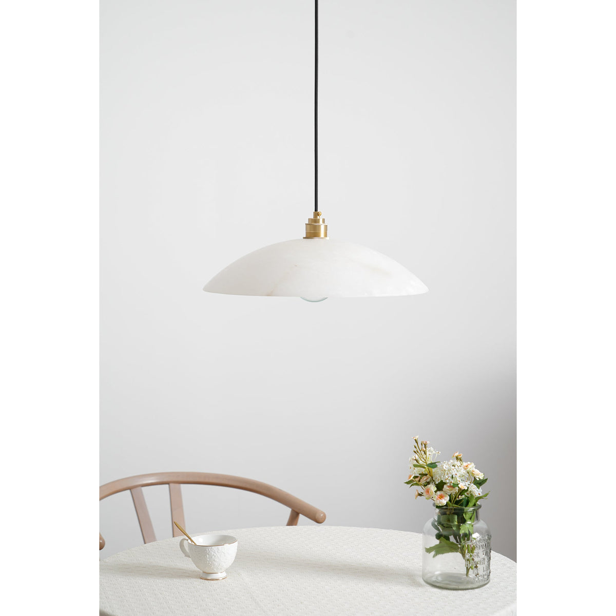 Alabaster Dome Swag Pendant Lamp
