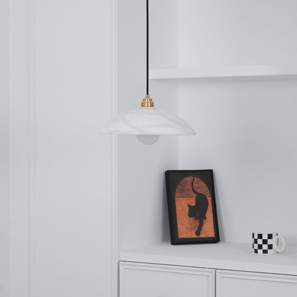 Alabaster Dome Swag Alabaster Pendant Lamp