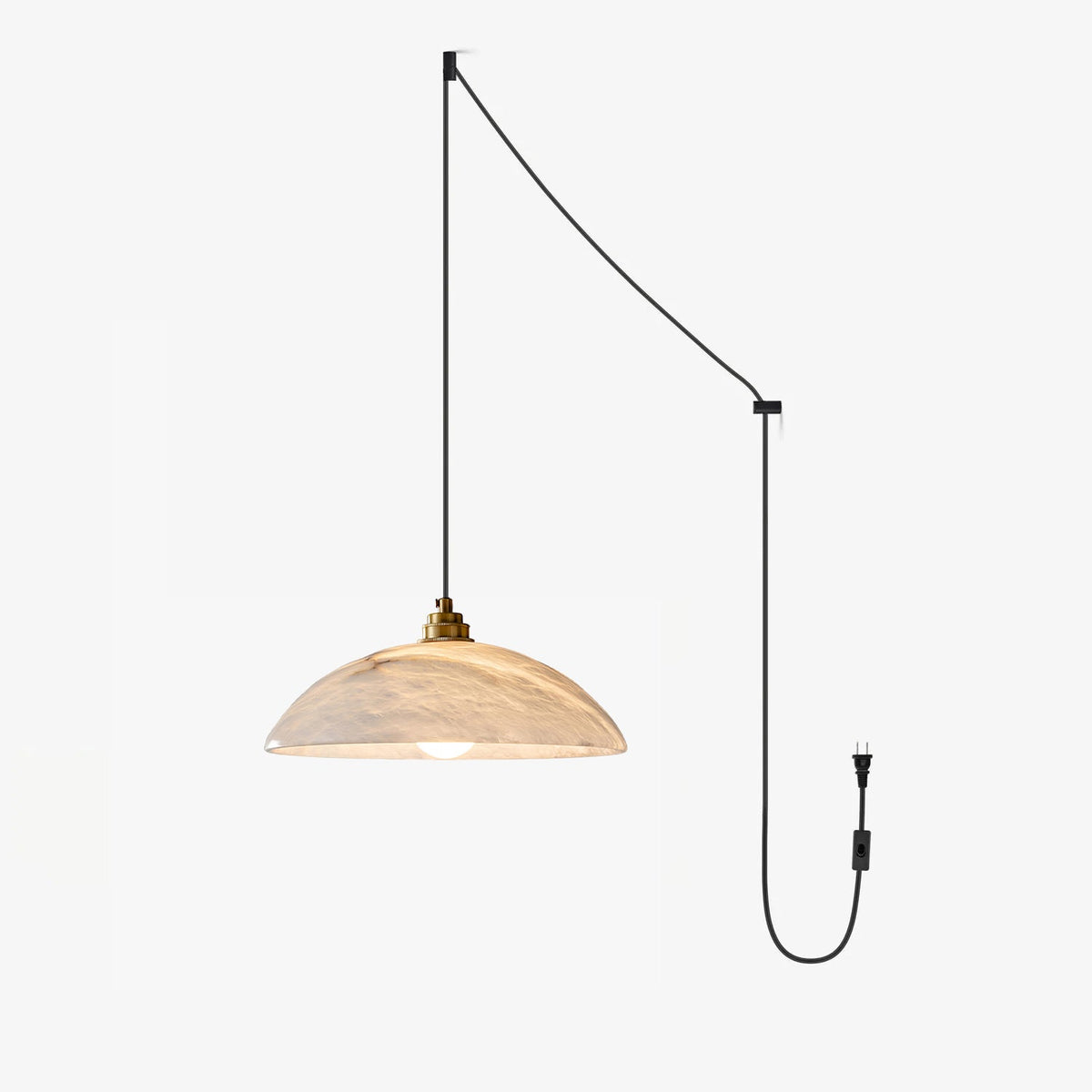 Alabaster Dome Swag Pendant Lamp