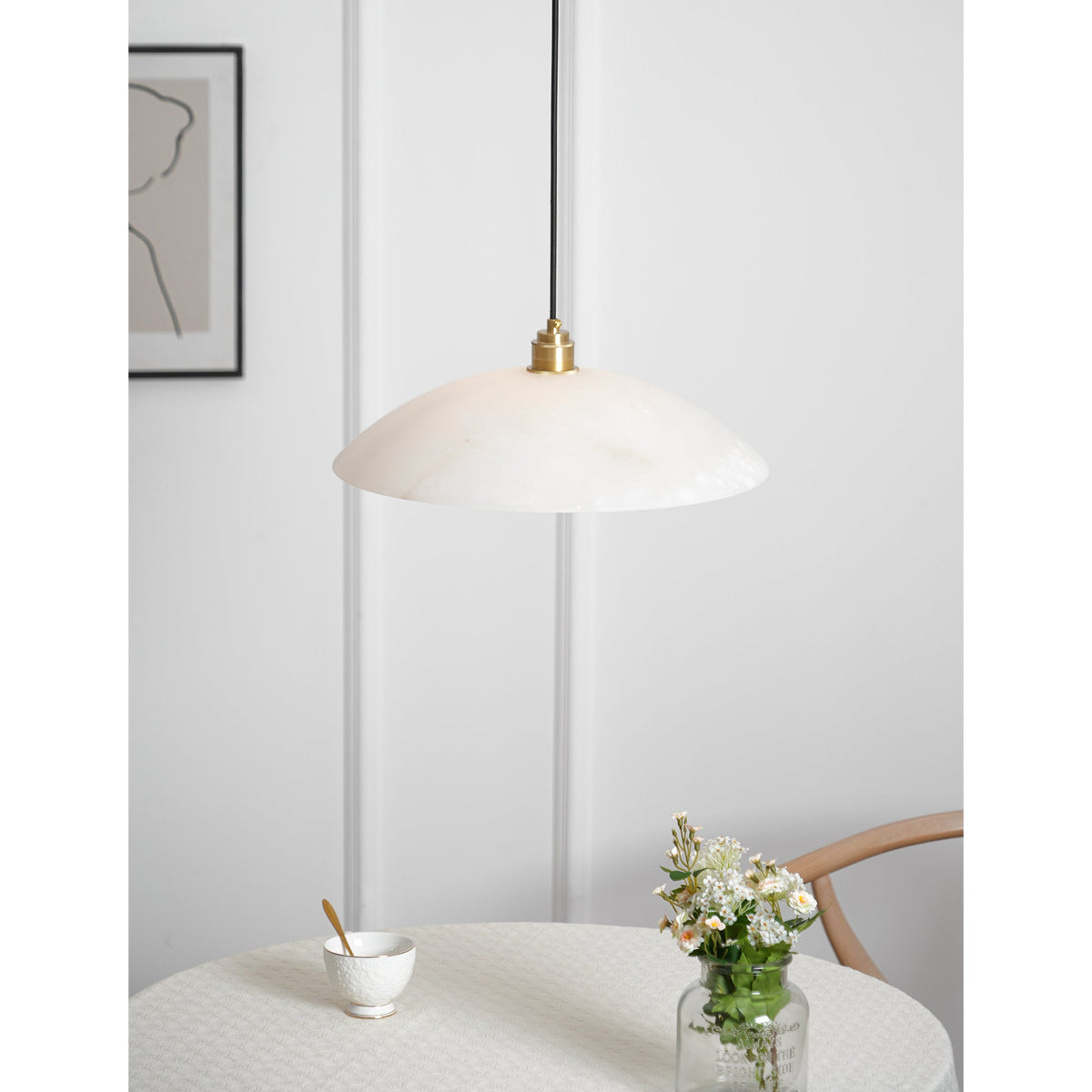 Alabaster Dome Swag Pendant Lamp