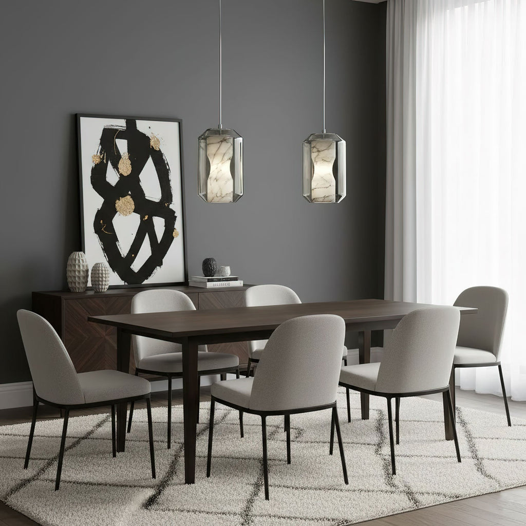 Alabaster Glass Cylinder Pendant Light