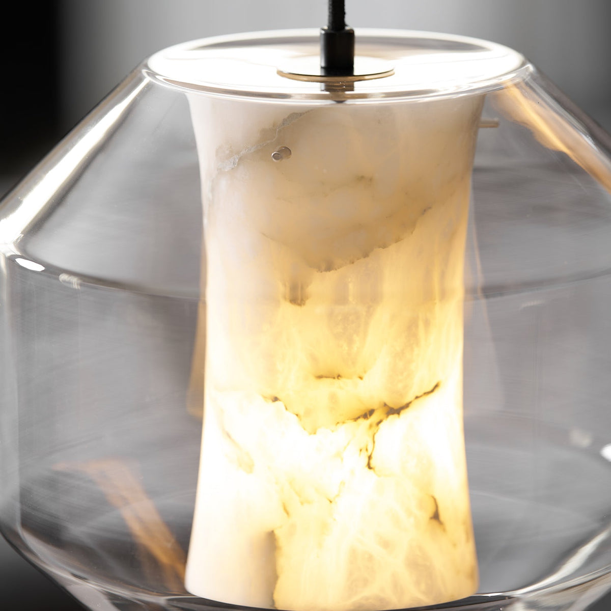 Alabaster Glass Cylinder Pendant Light
