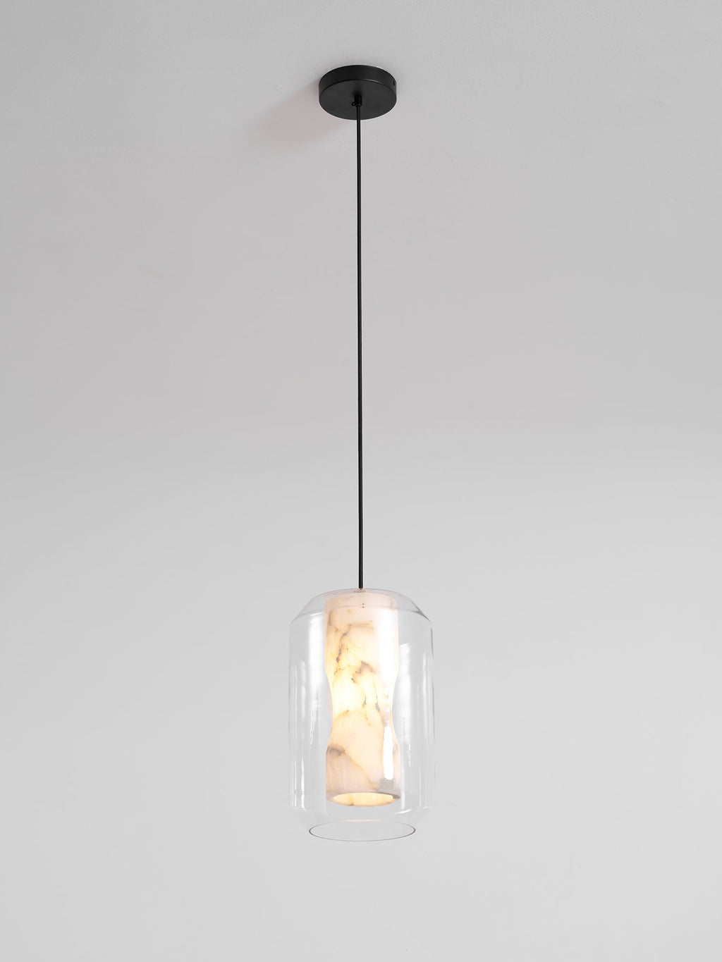 Alabaster Glass Cylinder Pendant Light