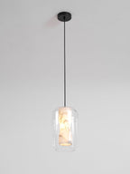 Alabaster Glass Cylinder Pendant Light