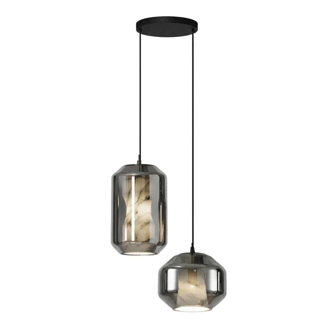 Alabaster Glass Cylinder Pendant Light