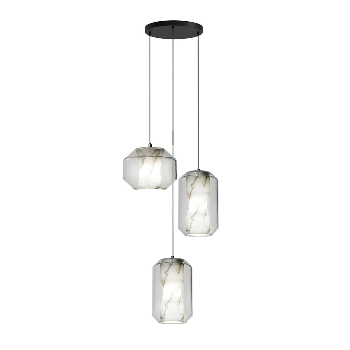 Alabaster Glass Cylinder Pendant Light