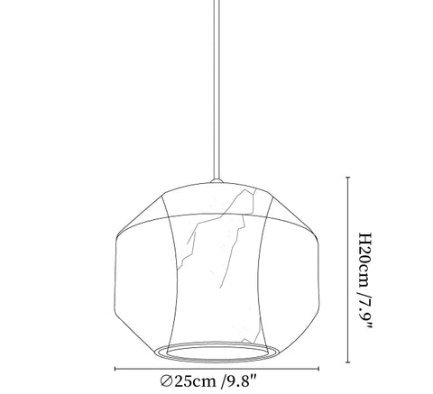 Alabaster Glass Cylinder Pendant Light