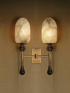 Alabaster Obelisk Double Sconce