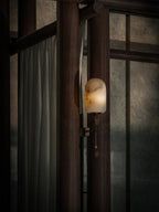 Alabaster Obelisk Double Sconce