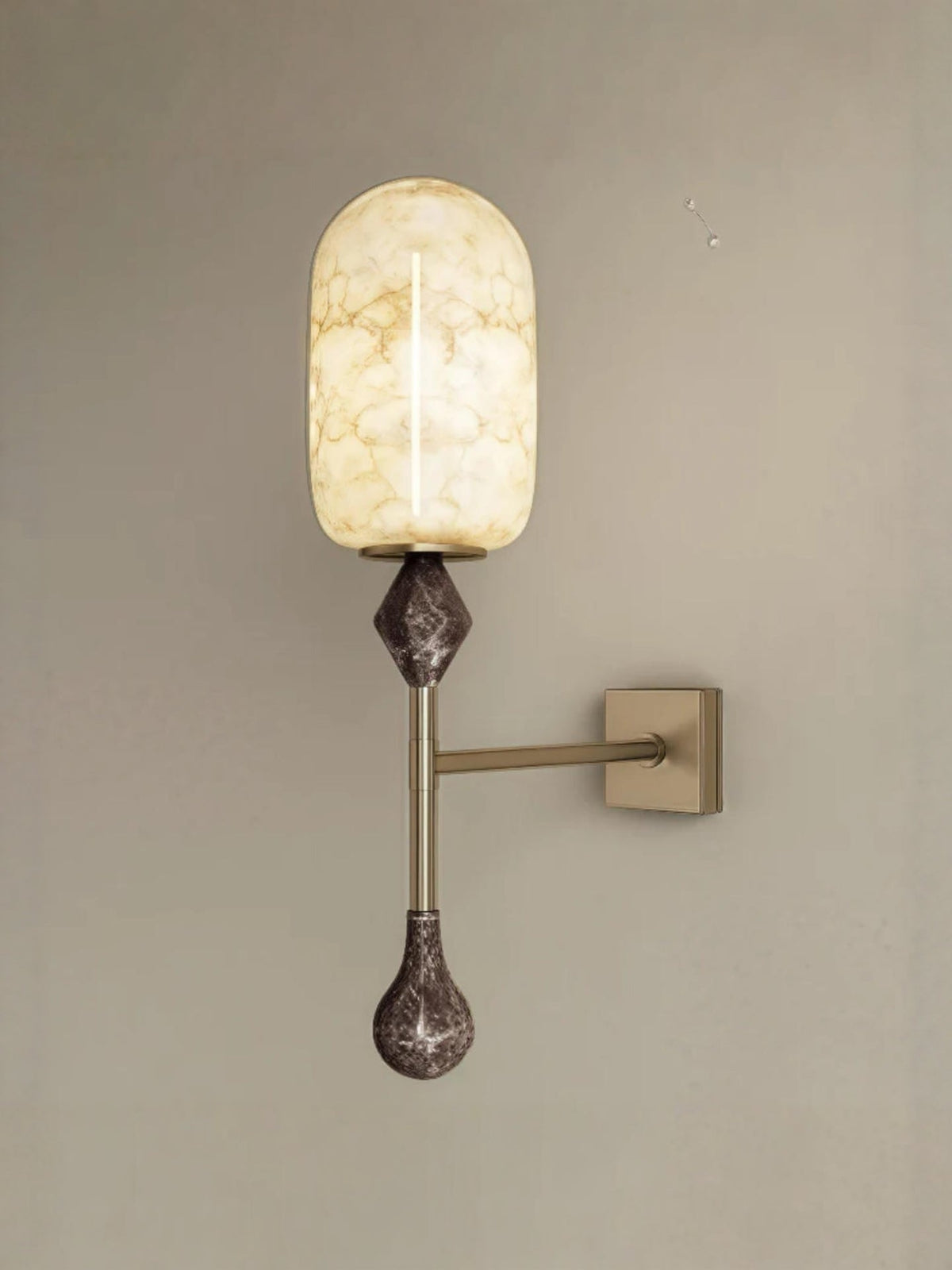 Alabaster Obelisk Double Sconce
