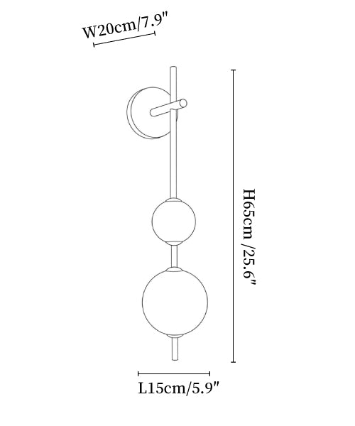 Alabaster Orb Column Wall Sconce