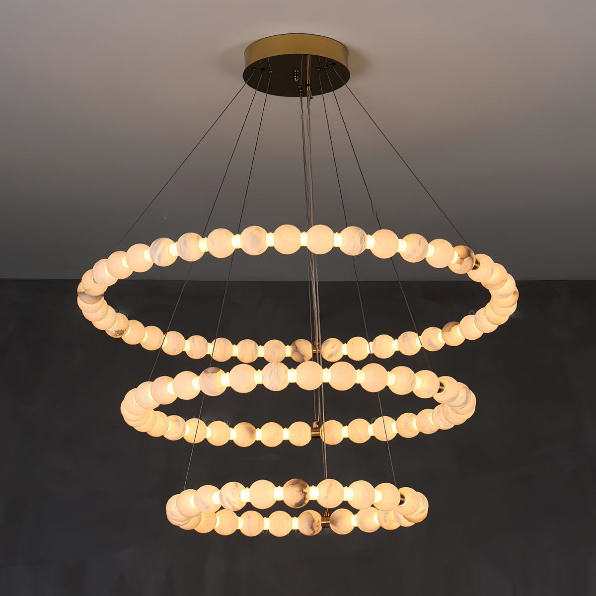 Alabaster Orb Ring Chandelier