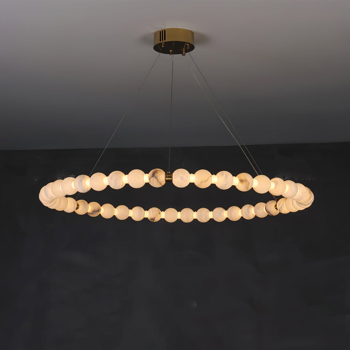 Alabaster Orb Ring Chandelier
