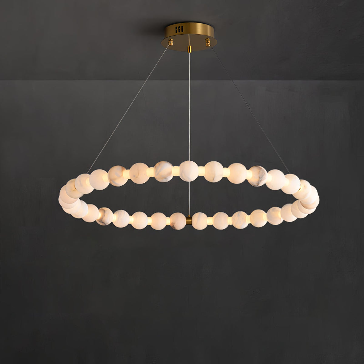 Alabaster Orb Ring Chandelier