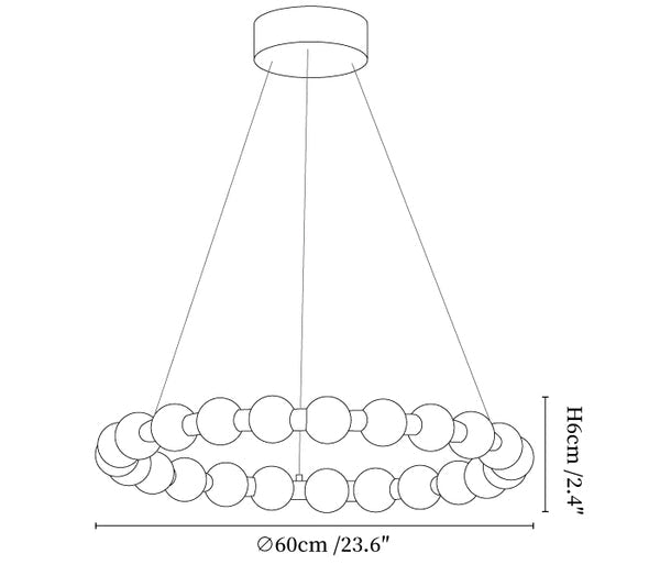 Alabaster Orb Ring Chandelier