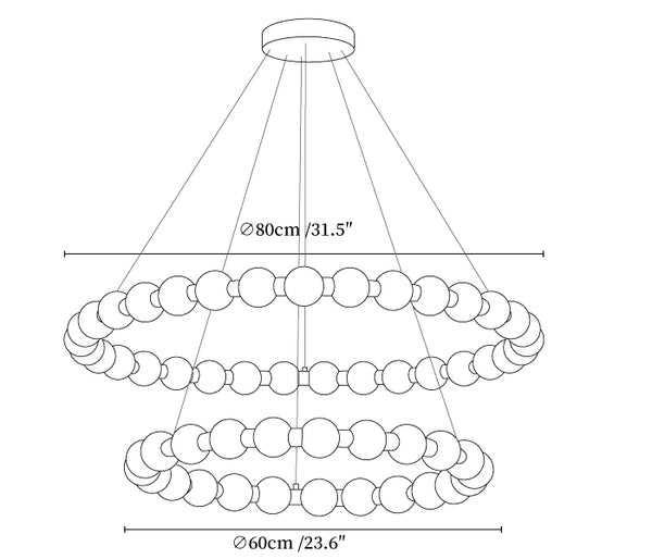 Alabaster Orb Ring Chandelier
