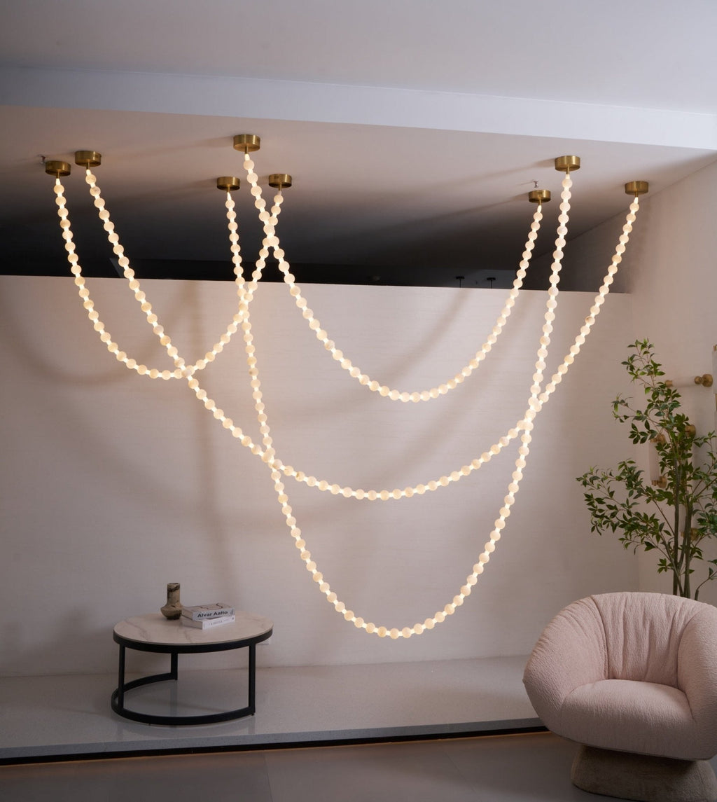 Alabaster Pearl Necklace Chandelier