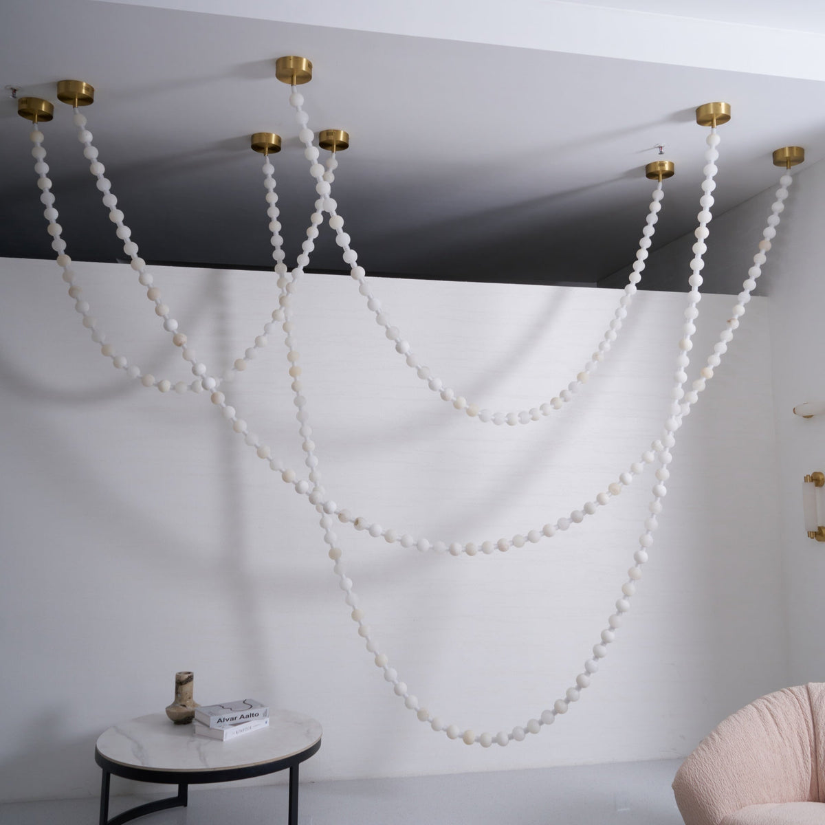 Alabaster Pearl Necklace Chandelier