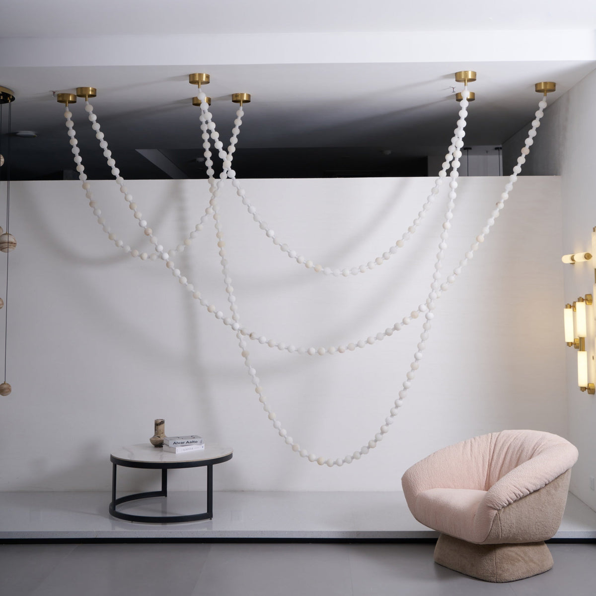 Alabaster Pearl Necklace Chandelier