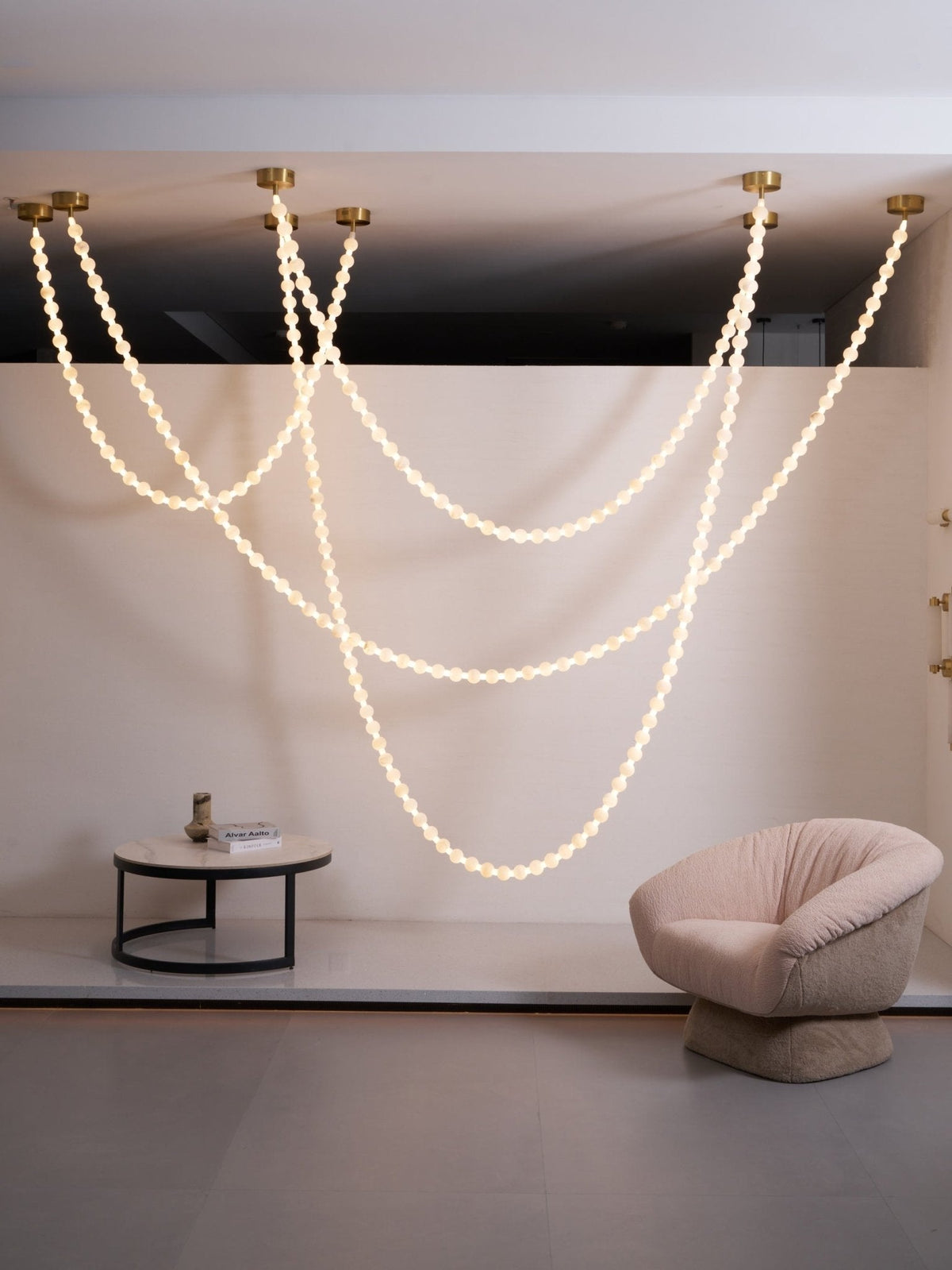 Alabaster Pearl Necklace Chandelier