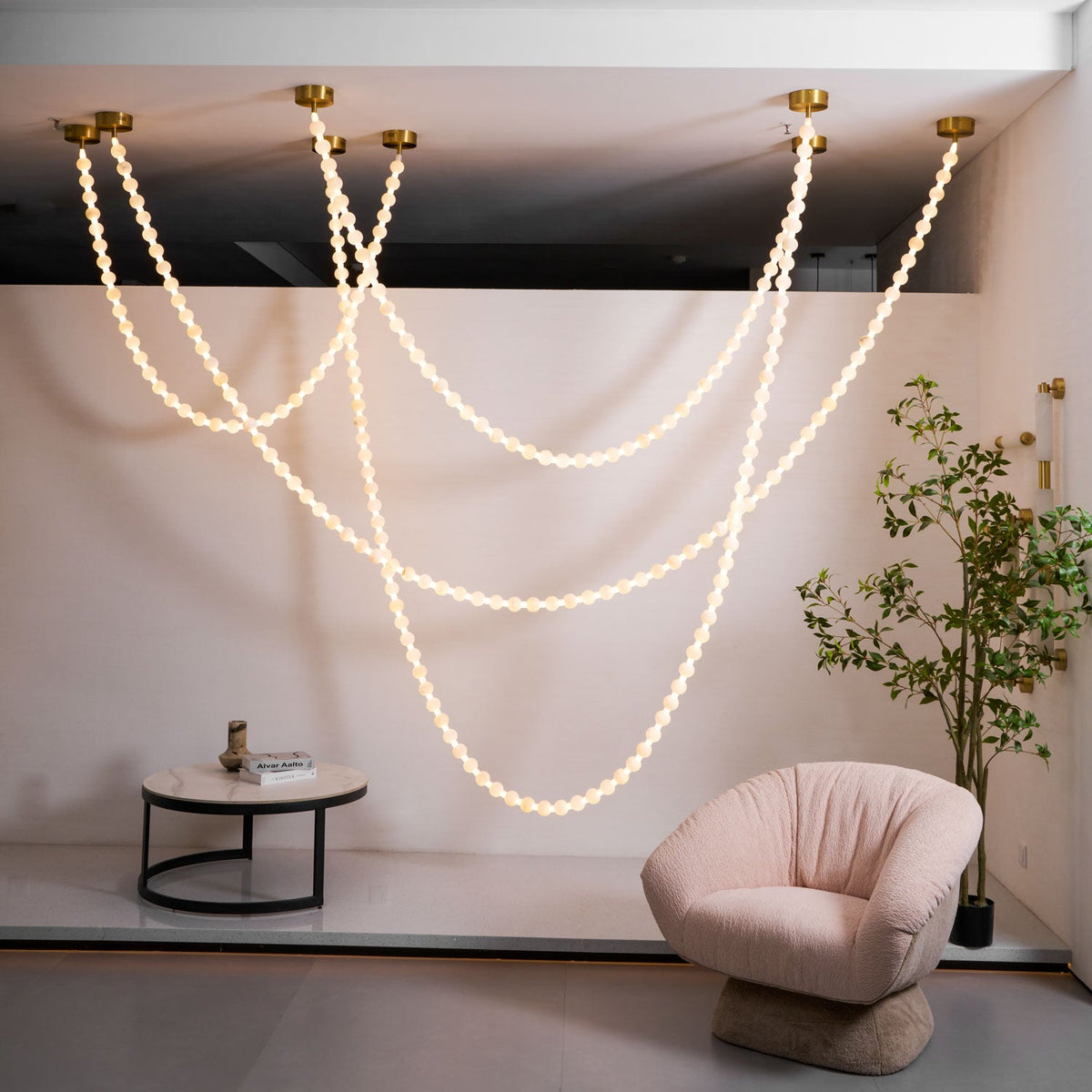 Alabaster Pearl Necklace Chandelier