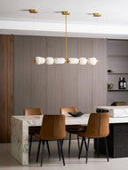 Alabaster Pebble Linear Chandelier