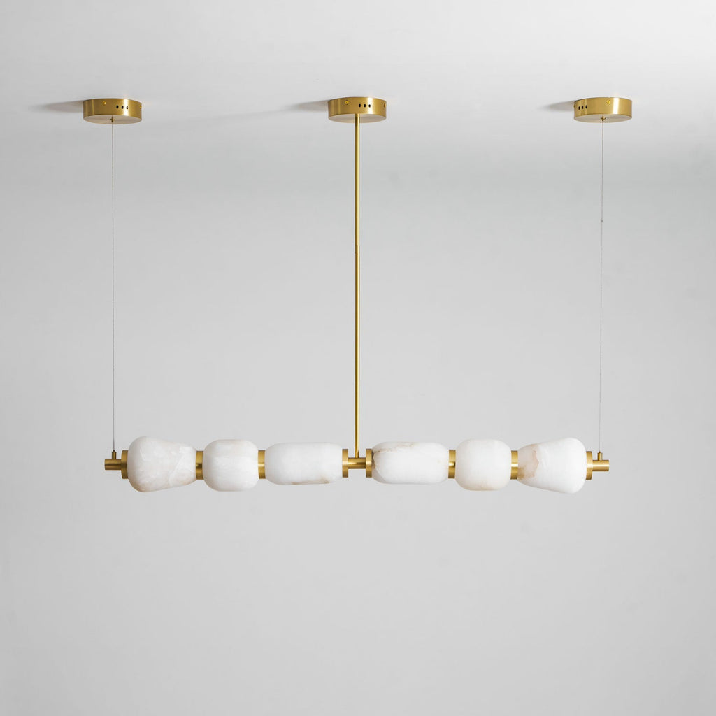 Alabaster Pebble Linear Chandelier