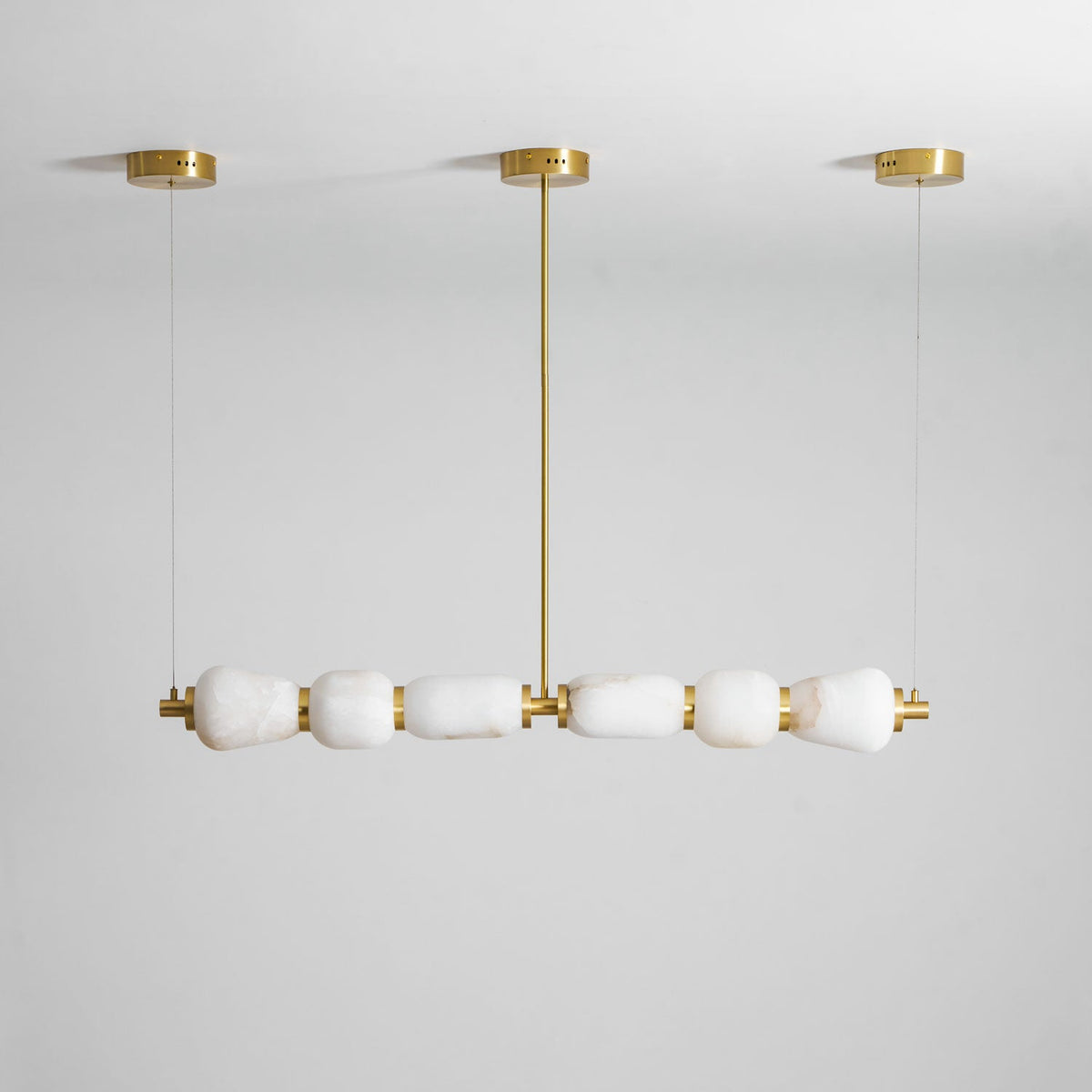Alabaster Pebble Linear Chandelier