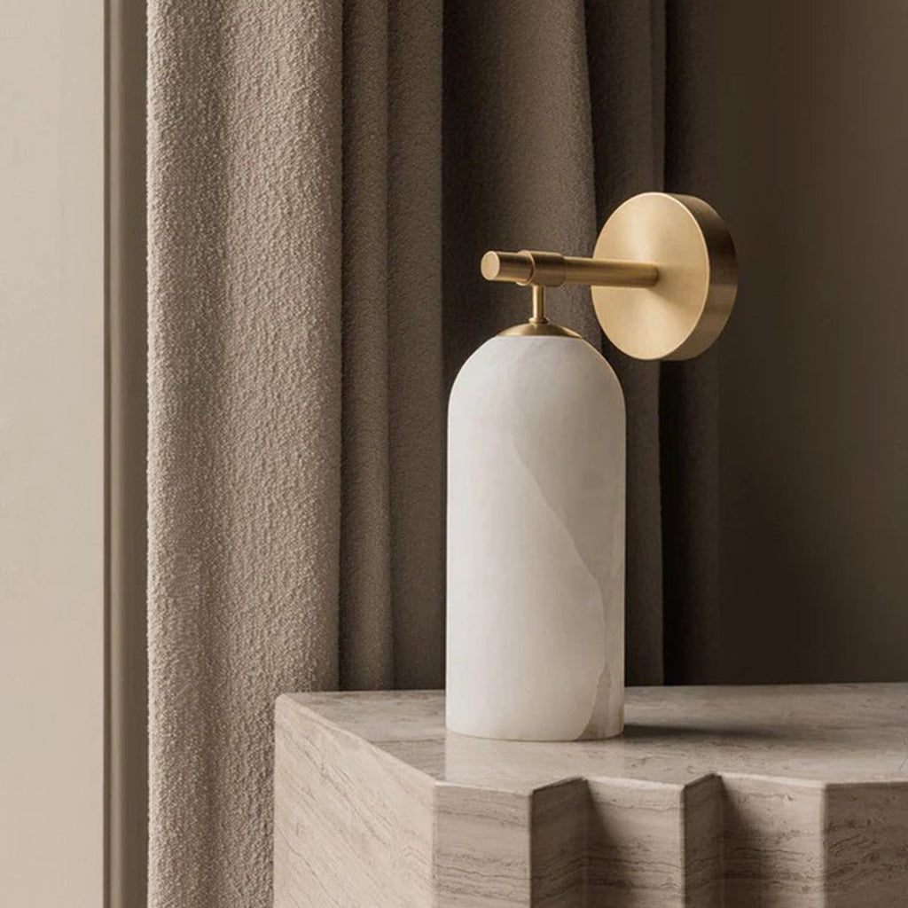 Alabaster Pillar Wall Sconce