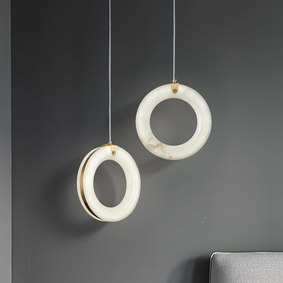 Alabaster Ring Pendant Light