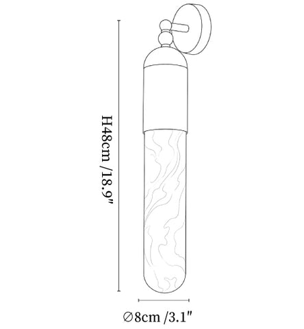 Alabaster Sculpted Tube Wall Sconce