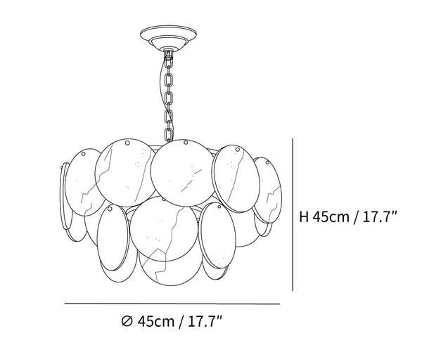 Alabaster Shell Brass Chandelier