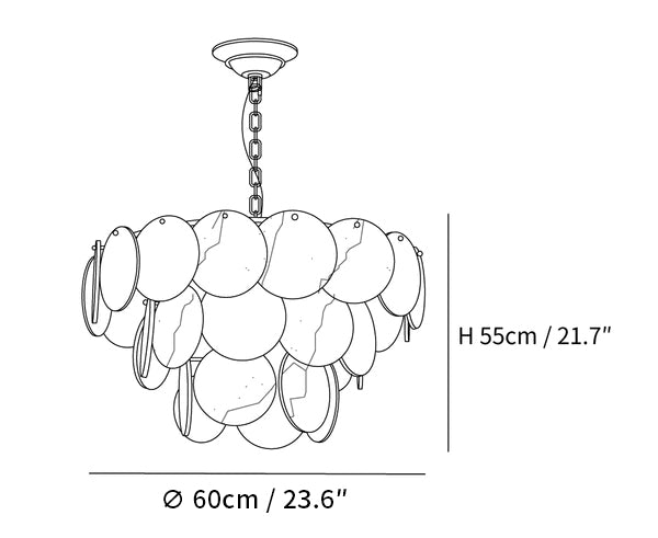 Alabaster Shell Brass Chandelier